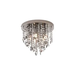 Klassieke plafondlamp zwart met smoke glas - Medusa