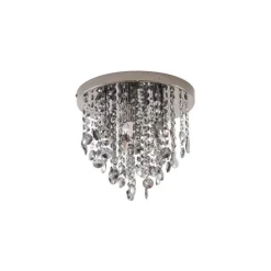 Klassieke plafondlamp zwart met smoke glas - Medusa