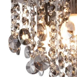 Klassieke plafondlamp zwart met smoke glas - Medusa