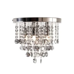 Klassieke plafondlamp zwart met smoke glas - Medusa