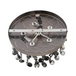 Klassieke plafondlamp zwart met smoke glas - Medusa