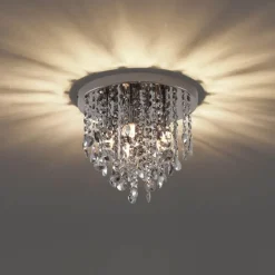 Klassieke plafondlamp zwart met smoke glas - Medusa