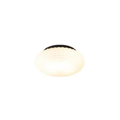 Klassieke plafondlamp zwart met opaal glas 23 cm IP44 - Nohmi