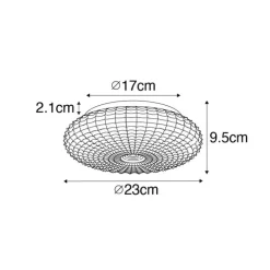 Klassieke plafondlamp zwart met opaal glas 23 cm IP44 - Nohmi