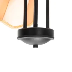 Klassieke plafondlamp zwart met lampenkap goud 3-lichts - Nona