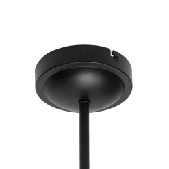 Klassieke plafondlamp zwart met lampenkap goud 3-lichts - Nona