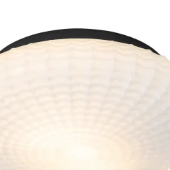 Klassieke plafondlamp zwart met opaal glas 35 cm IP44 - Nohmi