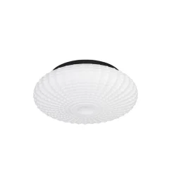 Klassieke plafondlamp zwart met opaal glas 35 cm IP44 - Nohmi