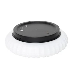 Klassieke plafondlamp zwart met opaal glas 35 cm IP44 - Nohmi