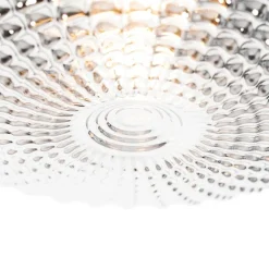 Klassieke plafondlamp zwart met smoke glas 30 cm IP44 - Nohmi