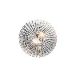 Klassieke plafondlamp zwart met smoke glas 30 cm IP44 - Nohmi