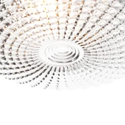 Klassieke plafondlamp zwart met smoke glas 23 cm IP44 - Nohmi