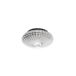 Klassieke plafondlamp zwart met smoke glas 23 cm IP44 - Nohmi