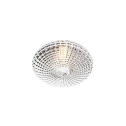 Klassieke plafondlamp zwart met smoke glas 23 cm IP44 - Nohmi