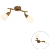 Klassieke plafondspot goud met mat glas 2-lichts - Madi