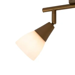 Klassieke plafondspot goud met mat glas 2-lichts - Madi