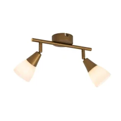 Klassieke plafondspot goud met mat glas 2-lichts - Madi