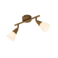 Klassieke plafondspot goud met mat glas 2-lichts - Madi