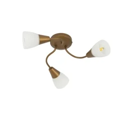 Klassieke plafondspot goud met mat glas rond 3-lichts - Madi