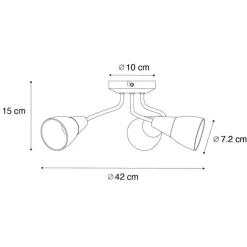 Klassieke plafondspot goud met mat glas rond 3-lichts - Madi