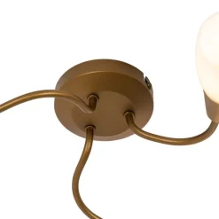 Klassieke plafondspot goud met mat glas rond 3-lichts - Madi