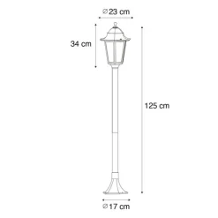 Klassieke staande buitenlamp donker groen 125 cm IP44 - New Orleans