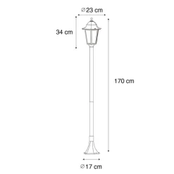 Klassieke staande buitenlamp donker groen 170 cm IP44 - New Orleans