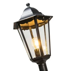 Klassieke staande buitenlamp zwart 170 cm IP44 - New Orleans
