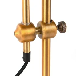 Klassieke tafellamp brons met witte kap - Ashley