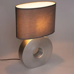 Klassieke tafellamp grijs met staal - Ollo