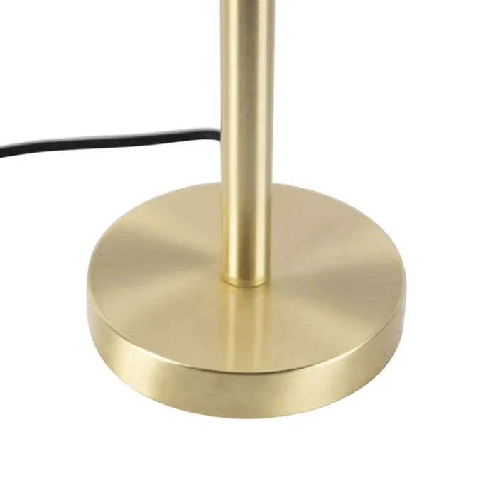 Klassieke tafellamp messing met zwarte kap 32 cm - Simplo