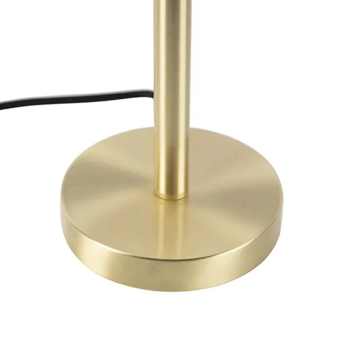 Klassieke tafellamp messing met granny kap goud 30 cm - Simplo