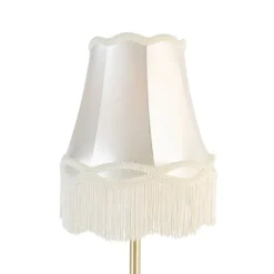 Klassieke tafellamp messing met granny kap crème 30 cm - Simplo