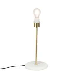 Klassieke tafellamp messing met marmeren voet - Kaso