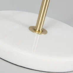 Klassieke tafellamp messing met marmeren voet - Kaso