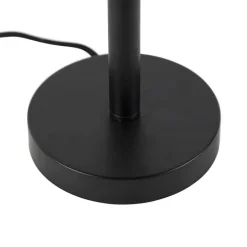 Klassieke tafellamp zwart met zwarte kap 32 cm - Simplo