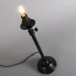 Klassieke tafellamp zwart verstelbaar zonder kap - Accia