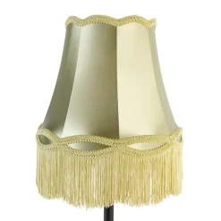 Klassieke tafellamp zwart met granny kap groen 30 cm - Simplo