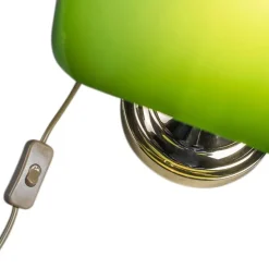 Klassieke tafellamp/notarislamp messing met groen glas - Banker
