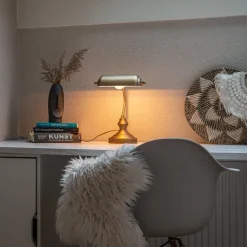 Klassieke tafellamp/notarislamp brons - Banker