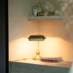 Klassieke tafellamp/notarislamp brons - Banker