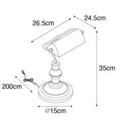 Klassieke tafellamp/notarislamp brons - Banker