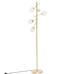 Klassieke vloerlamp goud met glas 5-lichts - Elien
