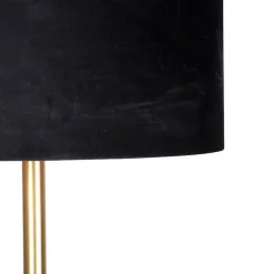 Klassieke vloerlamp messing met zwarte kap 40 cm - Simplo