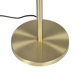 Klassieke vloerlamp messing met zwarte kap 40 cm - Simplo