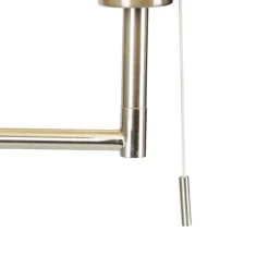 Klassieke vloerlamp staal met witte kap verstelbaar - Ladas