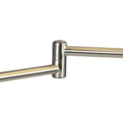 Klassieke vloerlamp staal met witte kap verstelbaar - Ladas