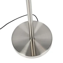 Klassieke vloerlamp staal met grijze kap en leeslampje - Retro