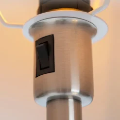 Klassieke vloerlamp staal met grijze kap en leeslampje - Retro