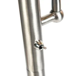 Klassieke vloerlamp staal met grijze kap en leeslampje - Retro